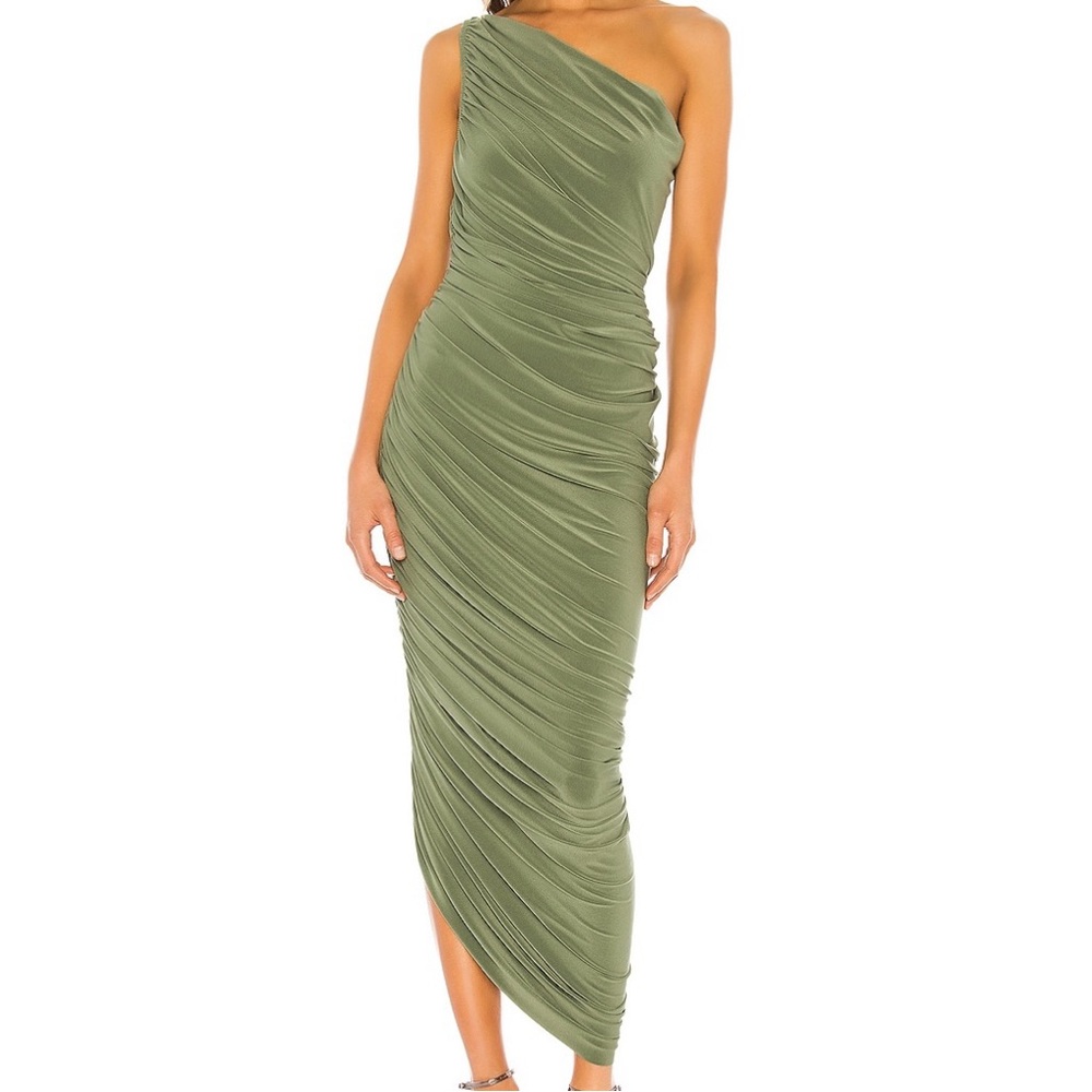Norma Kamali Diana Gown in Celadon